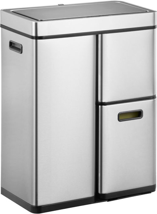 EKO Mirage Plus Sensor Afvalscheider Prullenbak - 30 + 15 + 15 l - Mat RVS