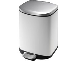 EKO - Della pedaalemmer 6 liter - Steel Plastic - wit - Prullenbak