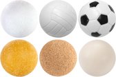 GAMES PLANET Voetbaltafel Ballen Mix - Set van 6 - Tafelvoetbal - Ø 31 mm