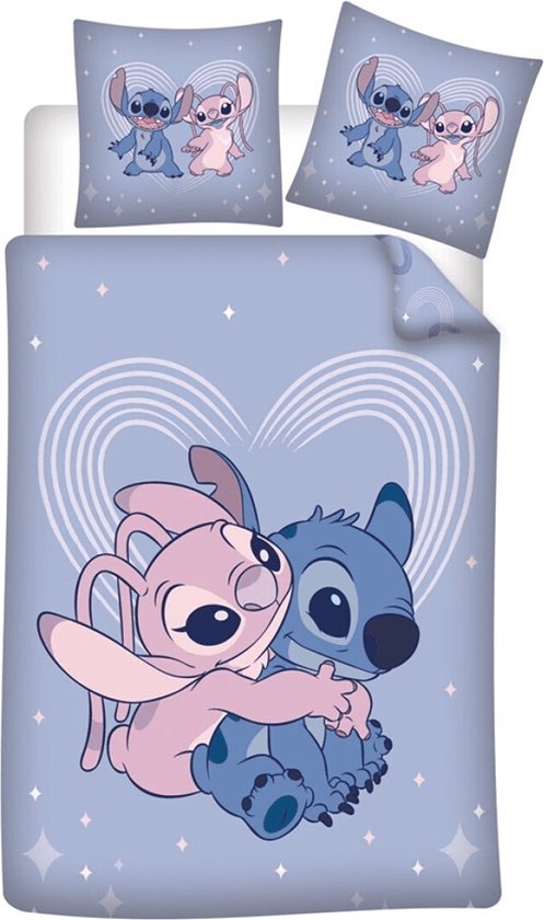 Disney Lilo & Stitch Housse de couette, Amour - Simple - 140 x 200 cm - Polycoton