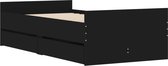 vidaXL - Bedframe - met - lades - zwart - 90x200 - cm