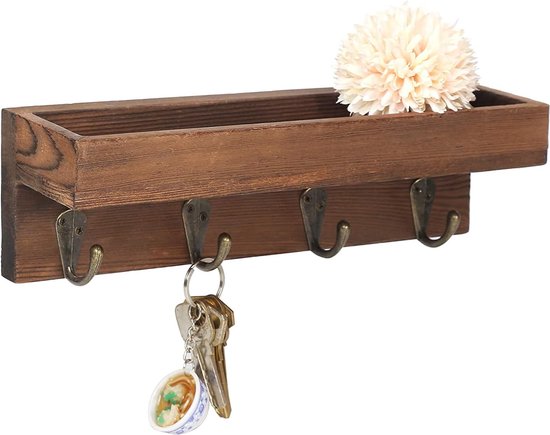 Handgemaakt Sleutelbord Beieren WOODS Magnetisch Sleutelrek Van Massief Hout - Handgemaakt In Beieren, Sleutelhouder Aan De Wand | Walnoot, 45 Cm Wanddecoratie Hout