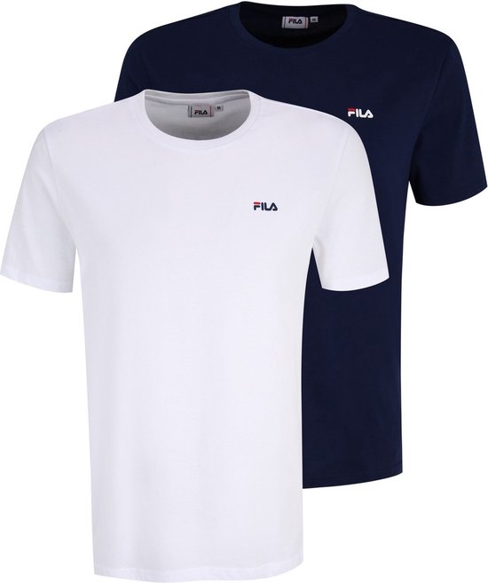 Fila T-Shirt Brod Tee / Double Pack Bright White-Medieval Blue-5XL