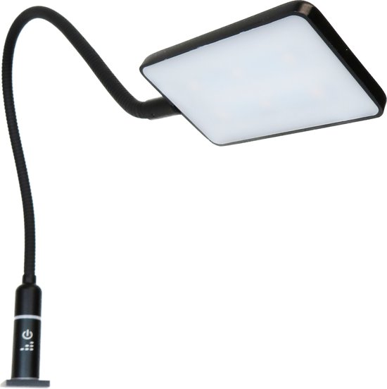 kalb LED Bedlamp Zwart 4W Dimbaar Warm Wit Leeslamp Flexibele Zwanenhals Bedlamp Nachtlampje