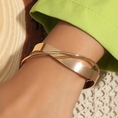 Lucardi Armbanden  - Stalen gold plated armband