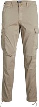 JACK & JONES Ace Tucker Cargoa loose fit - heren cargo broek - beige - Maat: 36/32