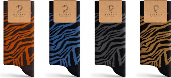 Rafray Socks Zebra Sokken Gift box - Premium Katoen - 4 paar - Maat 36-40
