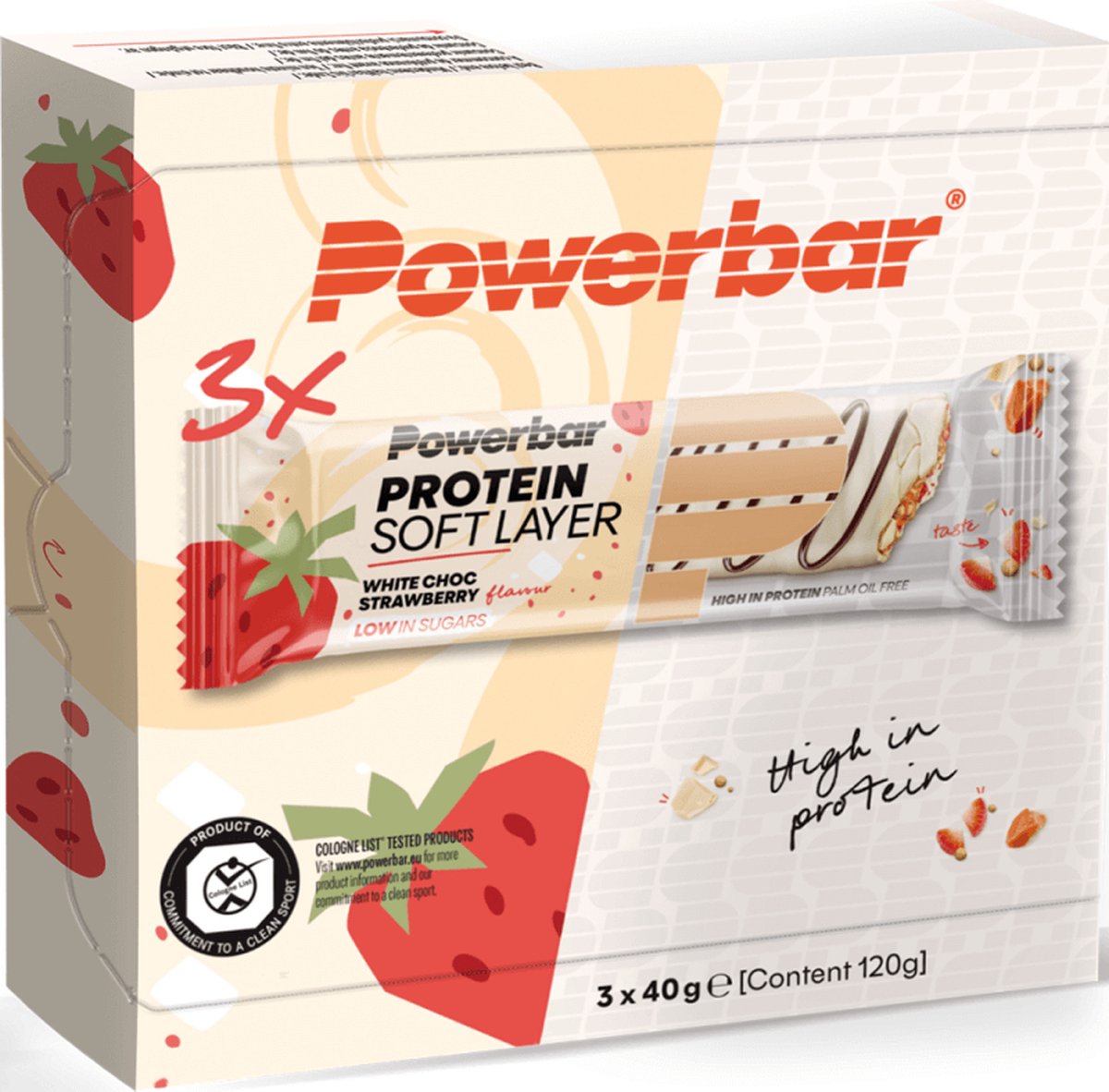 Goedkoopste Protein Soft Layer Bar Multipack 10x(3x40g) White Chocolate Strawberry