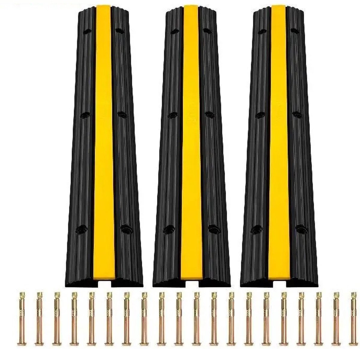 Multis - Kabelbrug - Kabelgoot Vloer - Kabelgoot - Kabeldrempel - Kabelbeschermer - Kabelmat - Kabelbrug Buiten - Kabelgoot Vloer - Kabelbrug Rubber - 4 stuks
