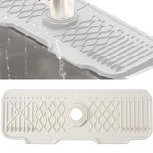 Bastix - Siliconen kraanmat voor afvoerwater, kraangootsteen spatbescherming, kraanabsorberende mat, wateropvangmat voor keuken- en badkamerwerkbladbescherming (wit, 43 cm)