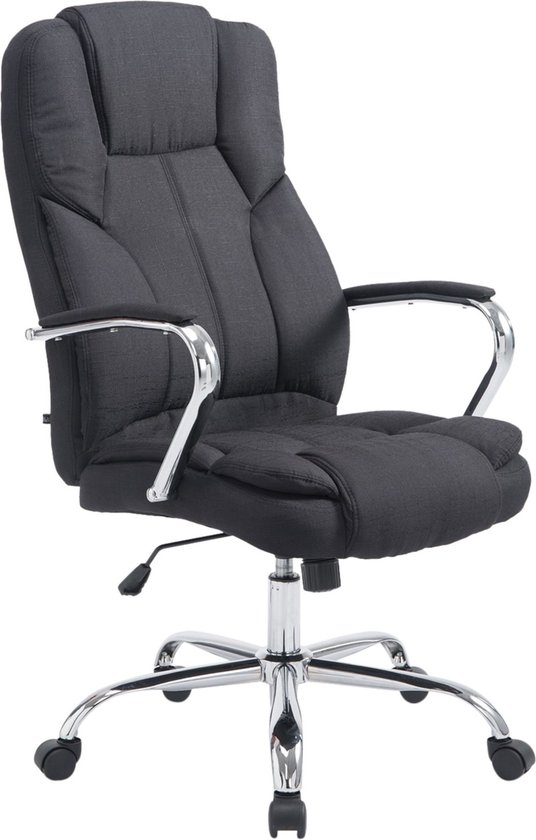In And OutdoorMatch Bureaustoel Millard - Grijs - Stof - Hoge kwaliteit bekleding - Exclusieve bureaustoel - Luxe uitstraling