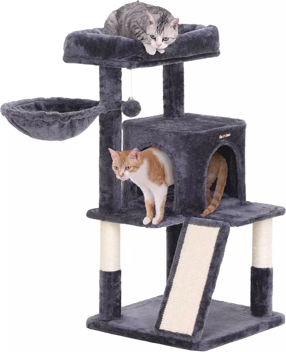In And OutdoorMatch Luxe krabpaal Valentin - voor katten - Zwart - zachte kattenmand hangmat - kattenspeeltje - geschikt voor kleine kittens