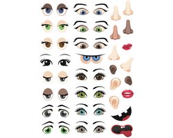 Graine Creative GC Stickers Gezichten 124 stuks