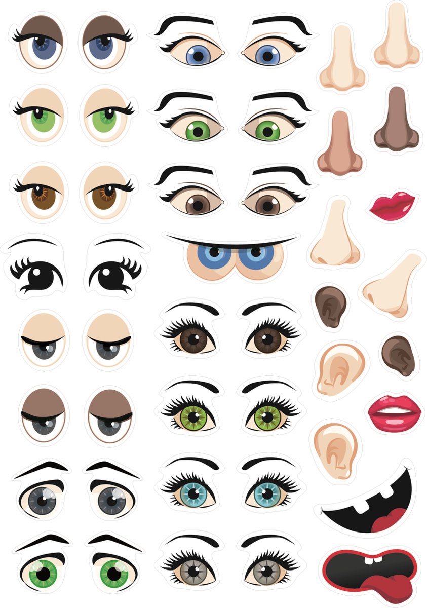 Graine Creative GC Stickers Gezichten 124 stuks