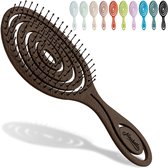 Organische Ontklit Haarborstel voor Dames, Heren en Kinderen - Stijlborstels voor Krullend, Steil en Nat Haar - Spiraal Haarborstel