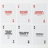 Lingo- Indonenische speelkaarten- playingcards- talen leren- Indonesian- jong en oud- Indonesische woordenschat- woordenschat- Leer Indonesische woordenschat op een leuke en gemakkelijke manier- 52 essentiële vertalingen- Leren- reizen- spelen
