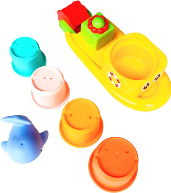 Badboot + Visnet met dieren - Water Bad Boot - Emmertjes- Badspeeltjes van Toi-Toys — afbeelding 4