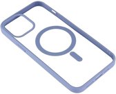 Optimity hoesje voor iPhone 15 PRO MAX Clear Case Magnetic blauw + Privacy Anti-Spy Gehard Glas Schermbeschermer