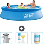 Intex Rond Opblaasbaar Easy Set Zwembad - 305 x 76 cm - Blauw - Inclusief Zwembadfilterpomp - Testrips - Chloor