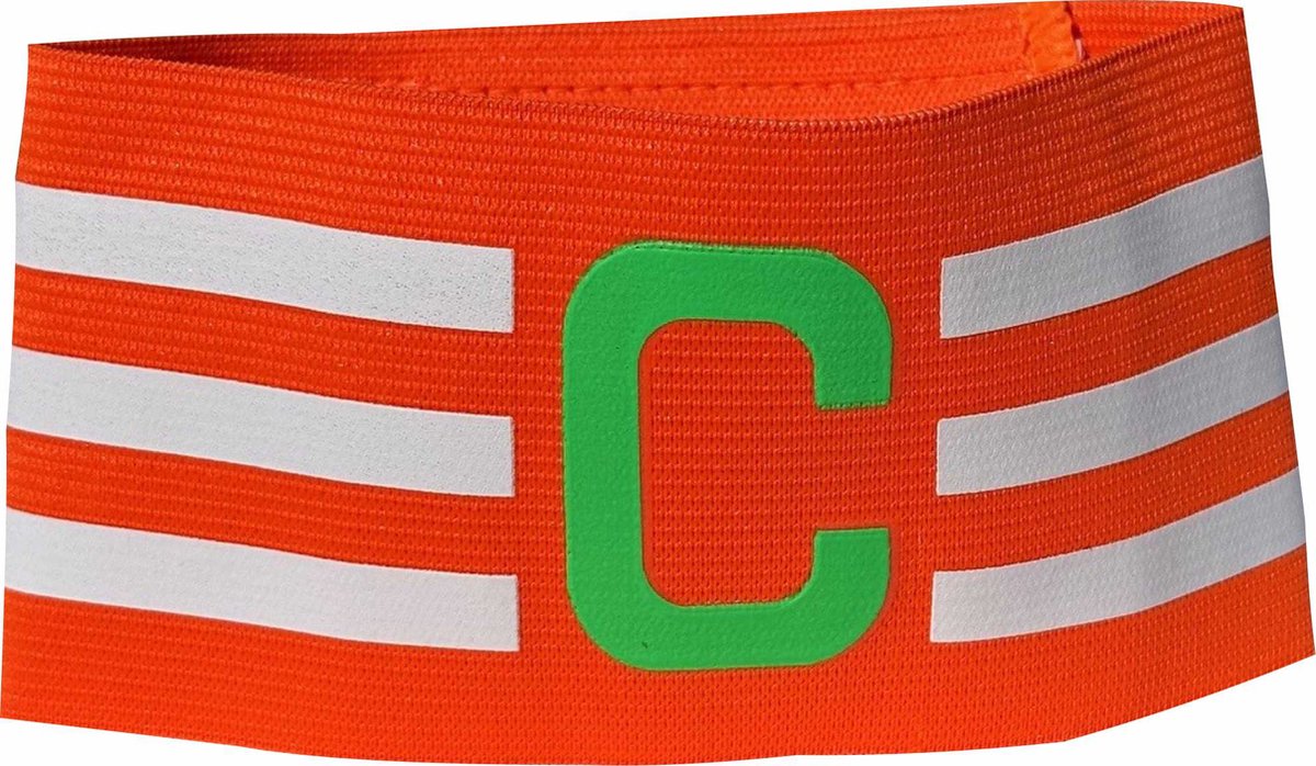Aanvoerdersband STRIPE - elastisch verstelbaar - oranje