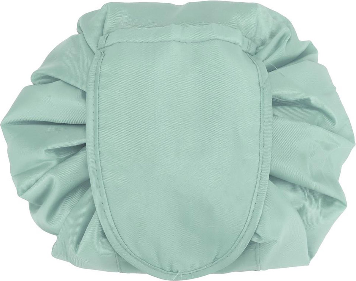 Intirilife Toilettas in BABY BLAUW - Ronde toilettas met trekkoord