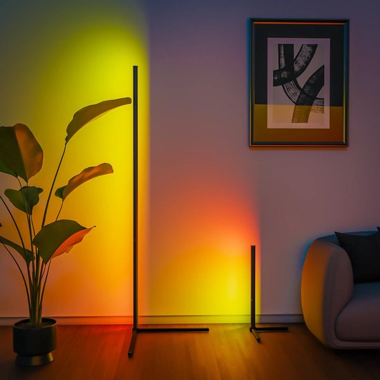 Slimme RGB vloerlamp - LED lamp - kleurveranderende sfeerlamp - muzieksynchronisatie - met app - inclusief afstandbediening - 40 cm - Modern Design