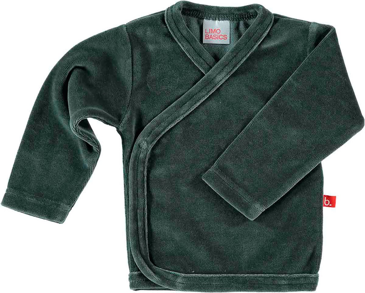 Baby trui overslag biologisch velours antraciet 50