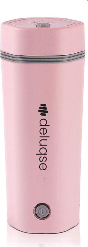 Deluqse® Reis Waterkoker - 350ml - Mini Waterkoker - Smart Thermosbeker - Draagbare Instant Waterkoker - Kleine Waterkoker voor Camping & Onderweg - Roze