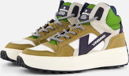 Vingino Vito Mid Sneakers groen Leer - Maat 32