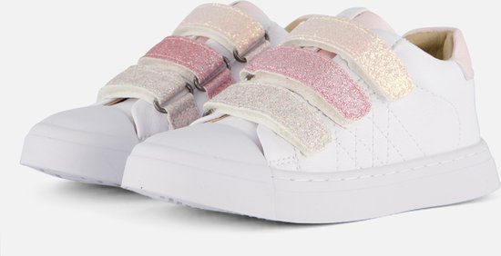 Klittenbandschoenen | Meisjes | white Pink | Leer | Shoesme | Maat 26