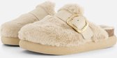 Scholl Pantoffels beige Imitatiebont - Dames - Maat 39