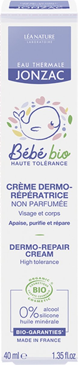 Eau de Jonzac Bébé Bio Geurvrije Biologische Dermo-herstellende Crème 40 ml
