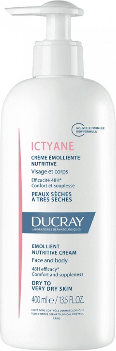 Ducray Ictyane Voedende Emolliërende Crème Gezicht en Lichaam 400 ml