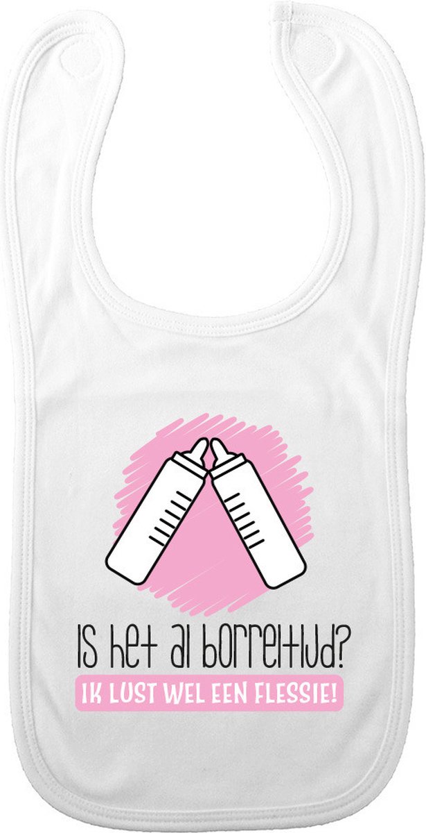 Goedkoopste Bellatio Decorations Baby slabbetje - roze - flesje - kraam cadeau - slab/morsdoek