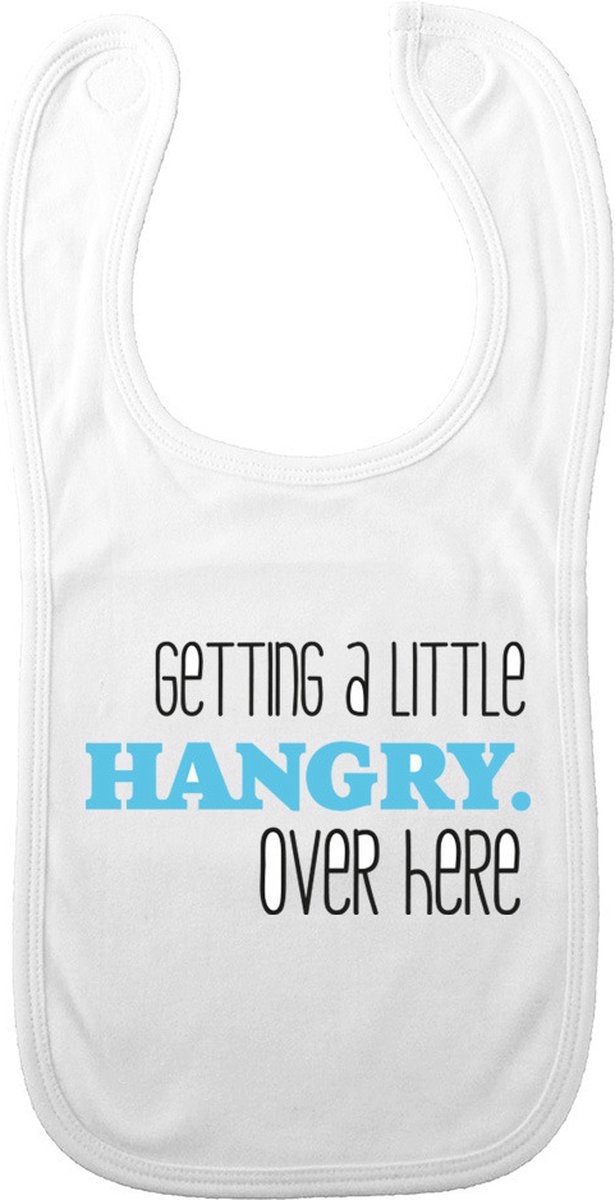 Goedkoopste Bellatio Decorations Baby slabbetje - blauw - getting a little hangry - kraam cadeau - slab/morsdoek