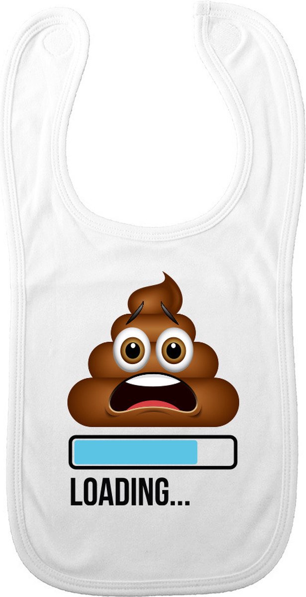 Goedkoopste Bellatio Decorations Baby slabbetje - blauw - poop loading... - kraam cadeau - slab/morsdoek