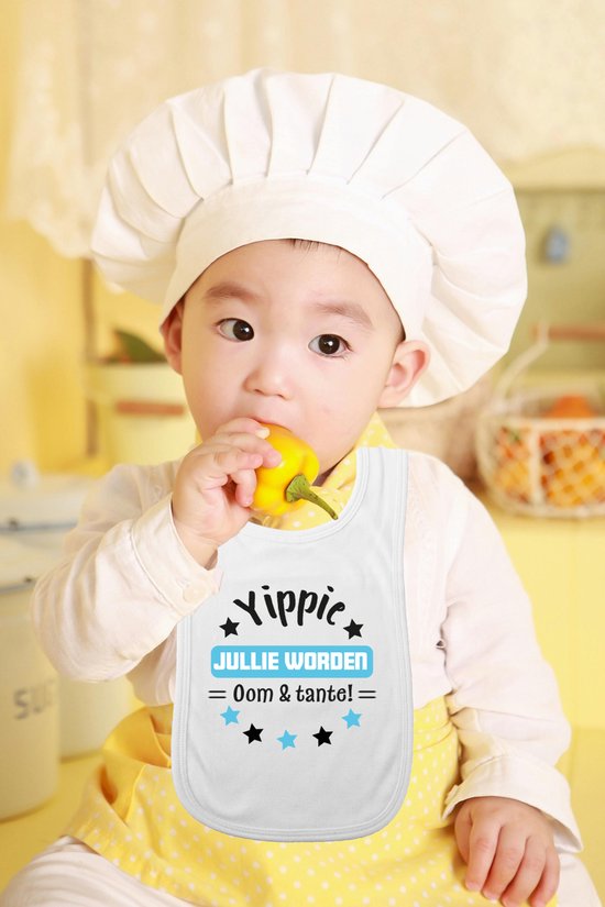 Bavoir Bébé Bellatio Decorations - bleu - oncle/tante - cadeau de maternité - bavoir/serviette anti-déversement - grossesse