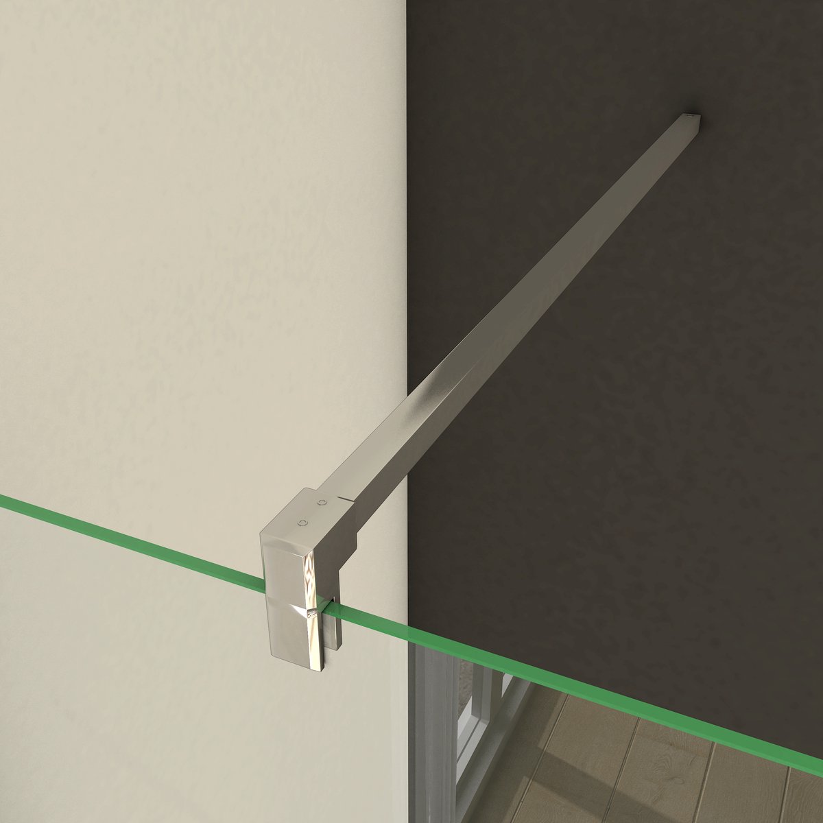 Stabilisatiestang 140 cm douchewand,voor glasdikte 6-10mm.