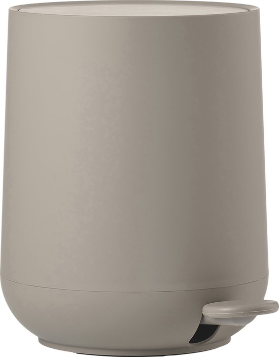 Zone Denmark Nova Pedaalemmer Dia 20,5 x 23,5 cm 3 liter Taupe - prullenbak - ABS kunststof - badkamer - keuken - toilet
