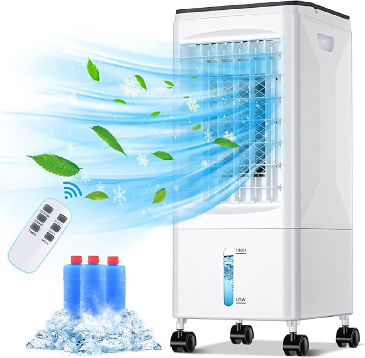Mobiele Airco Zonder Afvoerslang A++ 3 in 1 Afvoer 60W Ventilator Air cooler Voor Slaapkamer & Woonkamer inclusief airco afdichting!