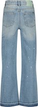 Vingino meiden jeans Cato Destroy Wide Leg Fit Mid Blue Wash