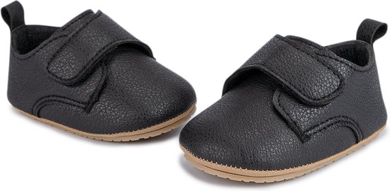 Babyschoentjes – Eerste loopschoentjes - PU Leer - Maat 19-20 - 12cm - Zwart - Merkloos