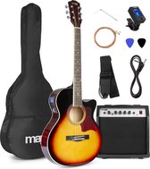 Guitare acoustique électrique - Ensemble de guitare MAX ShowKit avec ampli de guitare 40 W, accordeur de guitare, housse de guitare et médiator - Sunburst