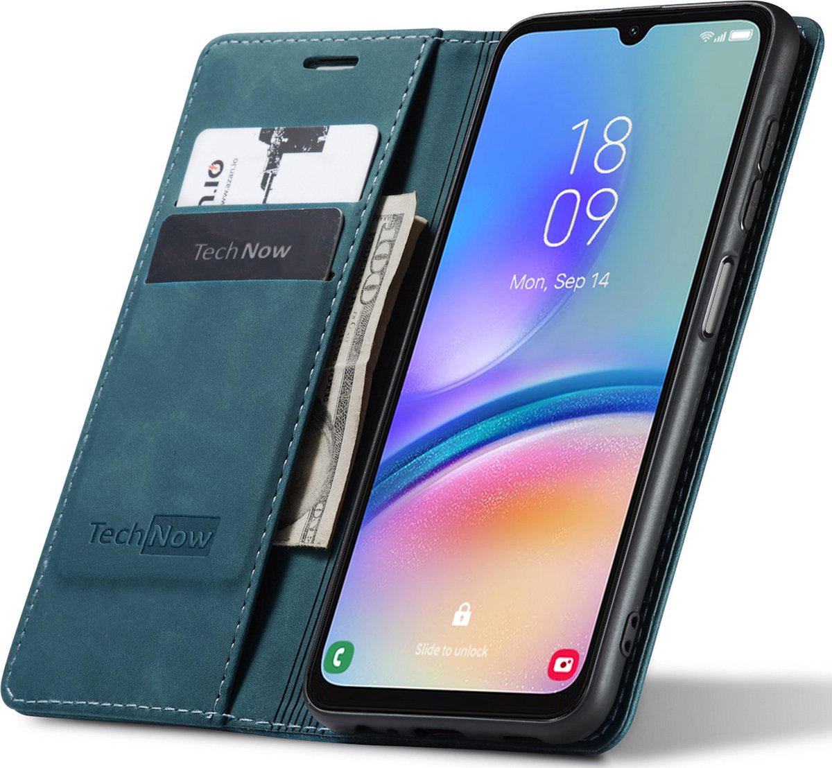 Hoesje geschikt voor Samsung Galaxy A05s - Book Case Leer Slimline Blauw