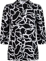 Zoso Blouse Erica Print Travel Blouse 242 0000 0016 Black White Dames Maat - XL