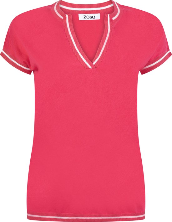 Zoso T-shirt Vera Knitted Sweater 242 0400 Pink Dames Maat - L