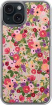 Coque adaptée pour iPhone 15 - Jardin floral - Coque arrière 2en1 - Fleurs - Multi - Nice Housses de téléphone