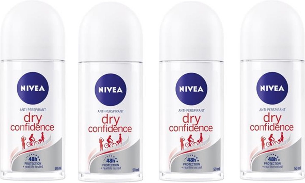 Goedkoopste Nivea Dry Confidence Deo Roller - 4 x 50 ml