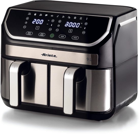 Ariete Airfryer 9L Dubbele Mand 2100W Zwart/Zilver