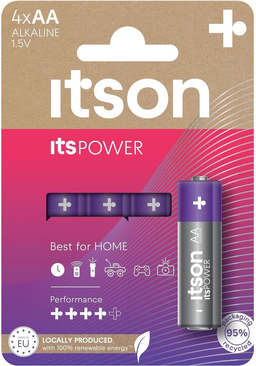 ITSON, itsPOWER AA alkaline, pack of 4, LR6IPO/4CP